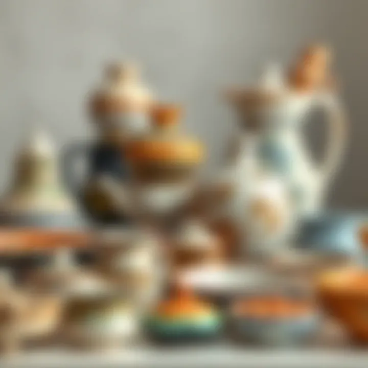 Market-Ready Crafted Ceramics Crafted ceramic items ready for market presentation