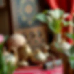 Elegantly arranged traditional Turkish dowry items showcasing intricate designs and craftsmanship.