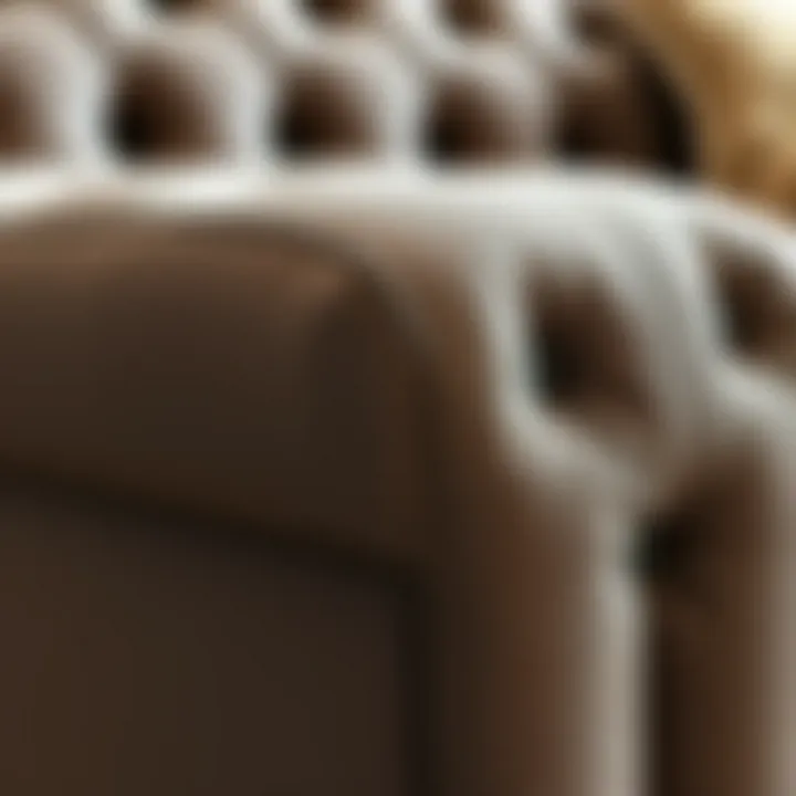 Artistry in Upholstery and Design Close-up of Chesterfield upholstery showcasing intricate button details