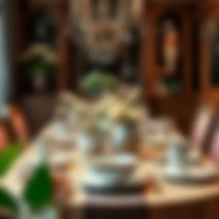 A beautifully arranged table with classic dinnerware