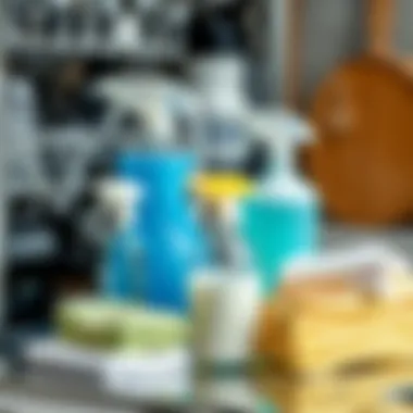 Essential Cleaning Supplies Necessary cleaning supplies for maintaining a dishwasher