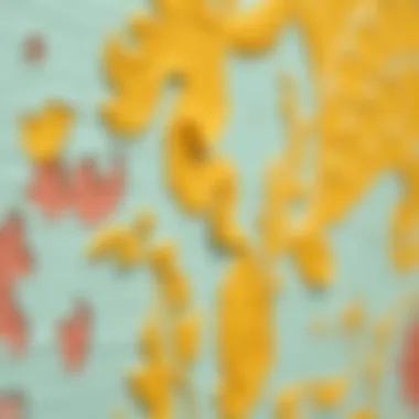 Close-up of painted wallpaper texture