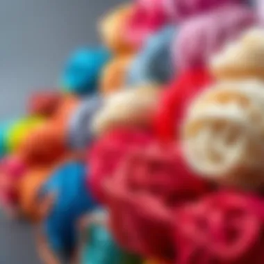 Colorful paper yarn selection for crafting