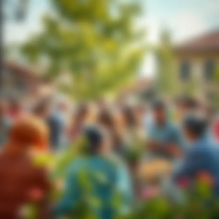 A community gathering focused on recycling education