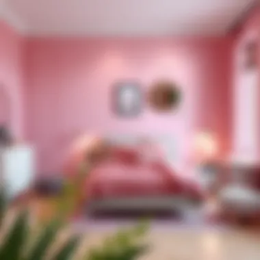 Cozy bedroom design incorporating pink shades