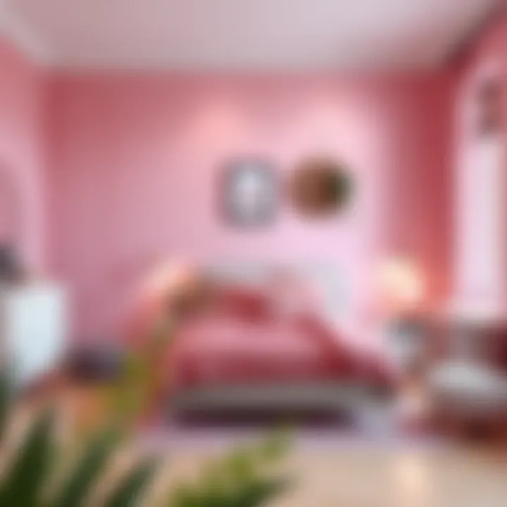 Cozy bedroom design incorporating pink shades