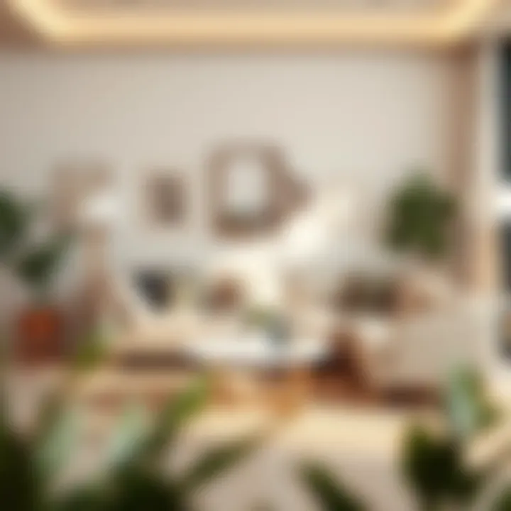 Inviting Living Space with Immaculate Furniture A cozy living room featuring a well-maintained couch