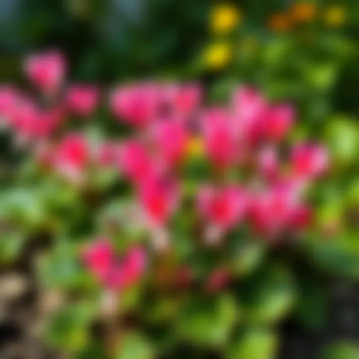 Lush cyclamen plants thriving in a garden