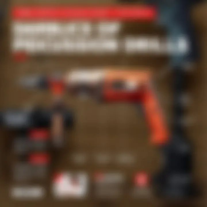 Diagram showing the mechanism of a percussion drill