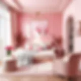 Elegant room decor featuring pink accents