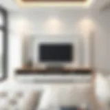 Contemporary TV unit design showcasing sleek lines and minimalist aesthetic