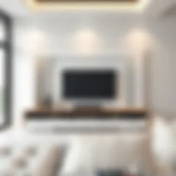 Contemporary TV unit design showcasing sleek lines and minimalist aesthetic