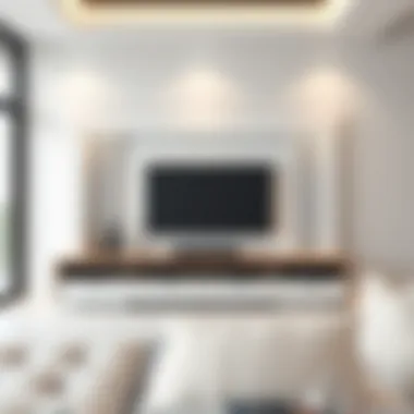 Contemporary TV unit design showcasing sleek lines and minimalist aesthetic