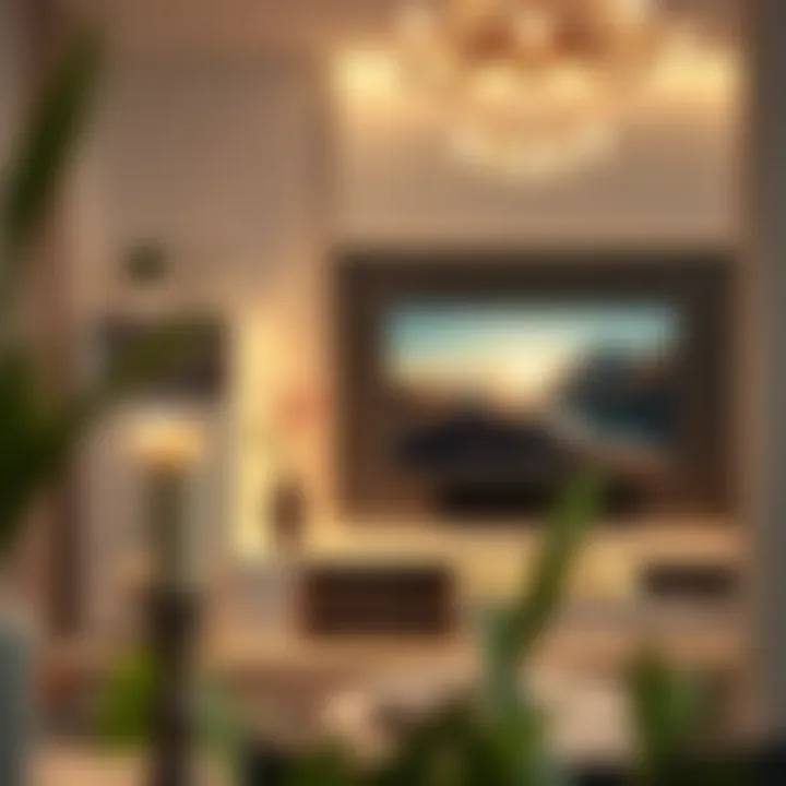 Luxurious TV unit featuring innovative lighting and stylish finishes