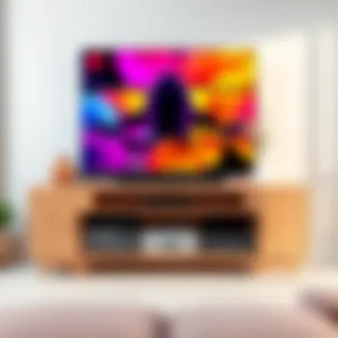 Customizable TV unit with personalized design elements and vibrant colors