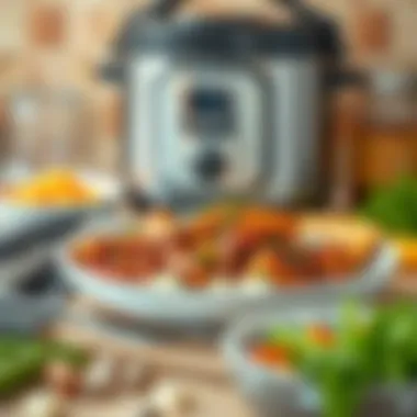 Gourmet Dish from Electric Pressure Cooker Delicious meal prepared with an electric pressure cooker