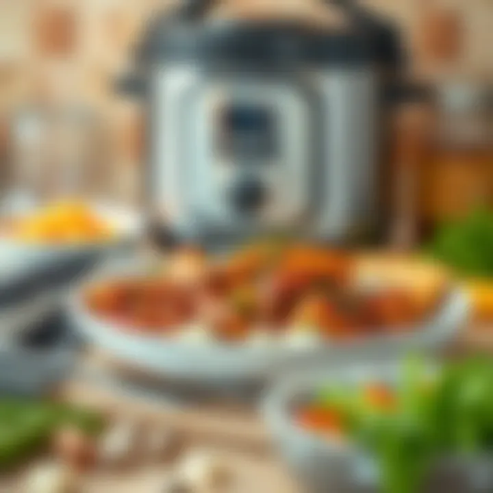 Gourmet Dish from Electric Pressure Cooker Delicious meal prepared with an electric pressure cooker