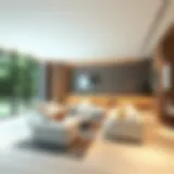 Elegant rectangular room showcasing a modern design