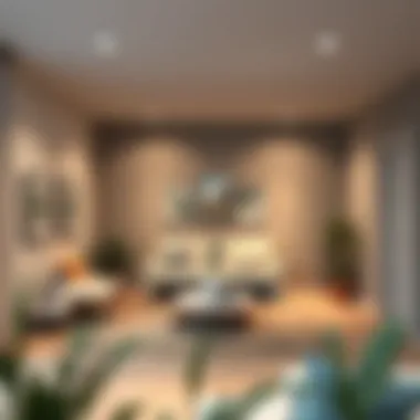 Innovative layout for a rectangular room maximizing space