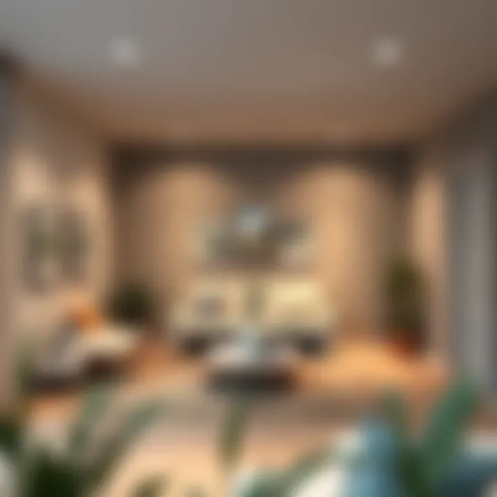 Innovative layout for a rectangular room maximizing space