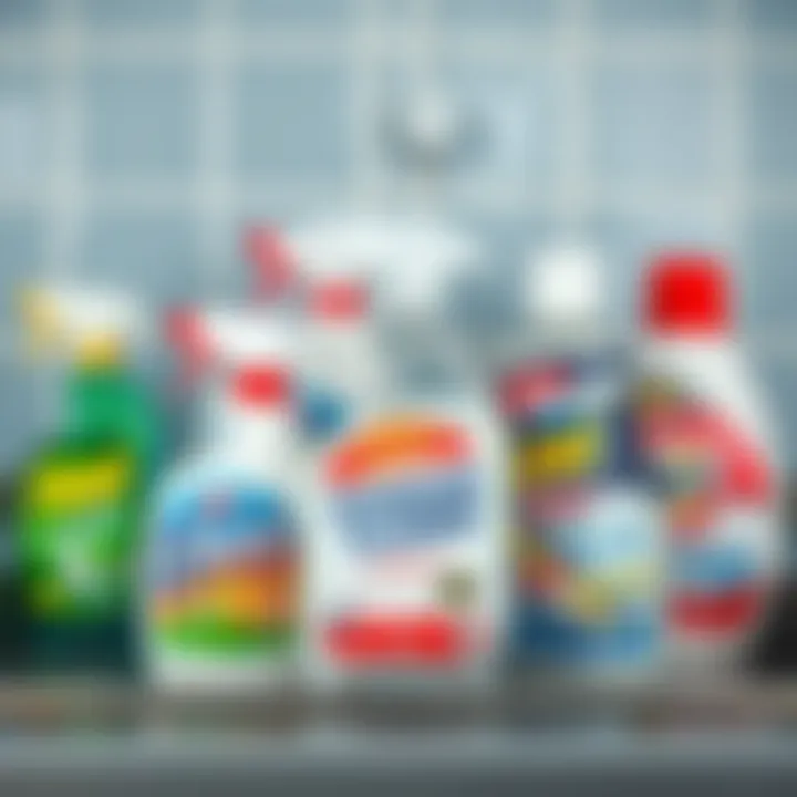 Different types of dishwasher cleaners displayed neatly