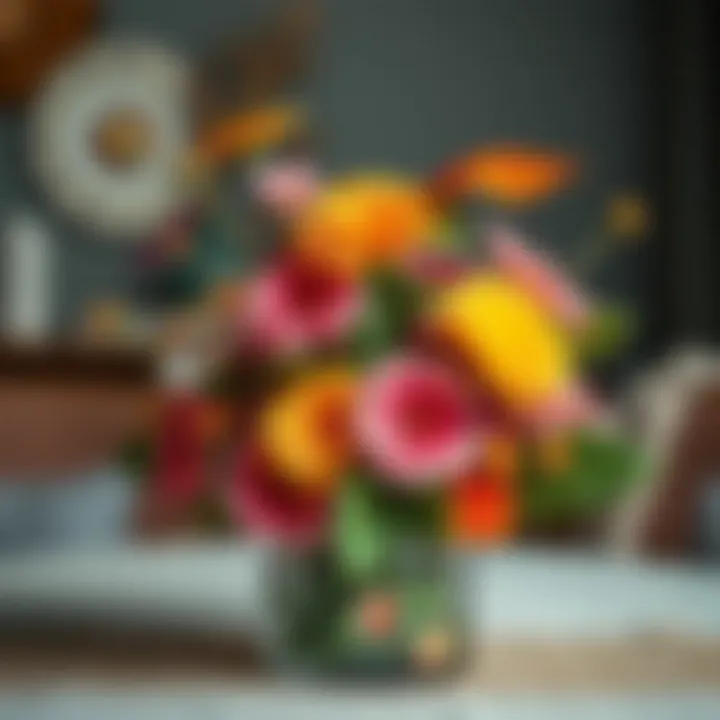 A charming DIY flower arrangement using recycled materials