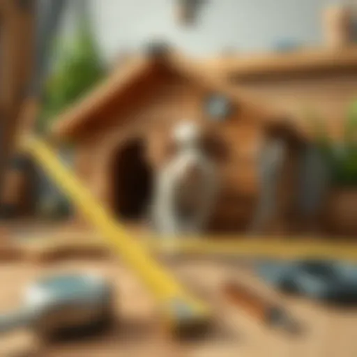 Measuring tools for designing a dog house