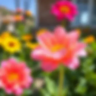 A close-up of a drought-resistant flower blooming in a sunny garden setting.