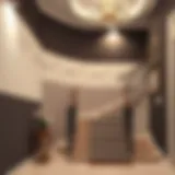 Elegant dual-tone wall decoration enhancing the staircase area