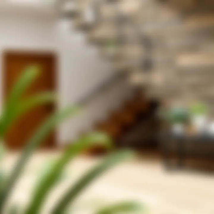 Material options for duplex staircase wall decor