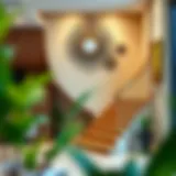 A modern duplex staircase with artistic wall decor