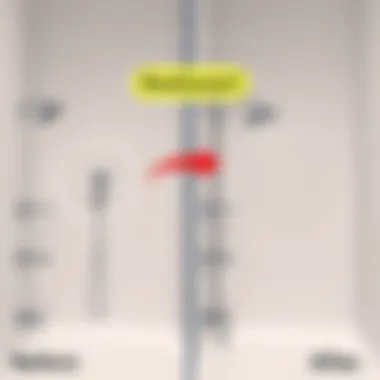 Before and after cleaning shower stains