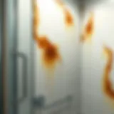 Stains on a shower cabin wall