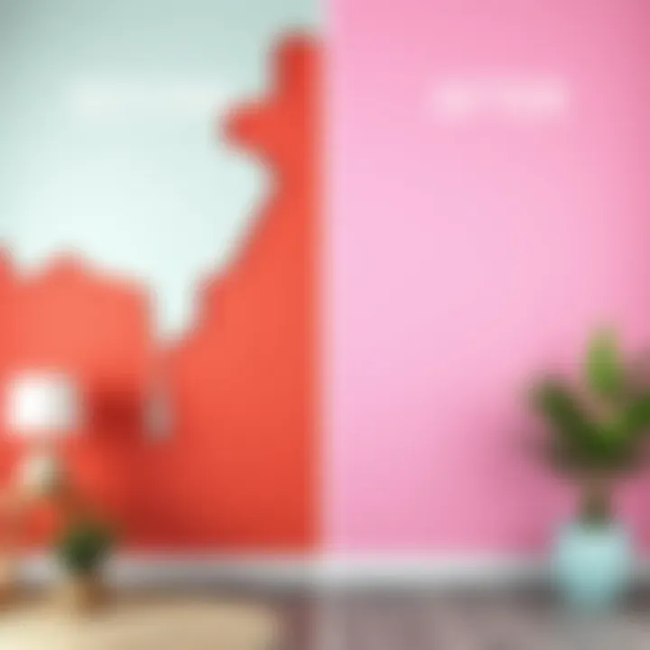 Transformation Through Color: A Wall's Journey Before and after wall transformation