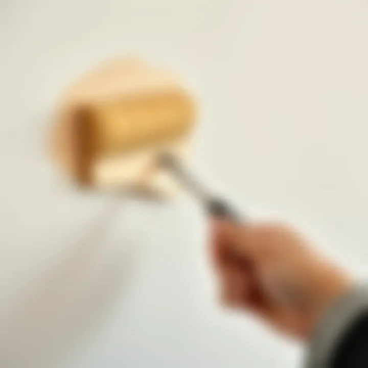 Applying Paint with Precision Brush applying paint on a wall