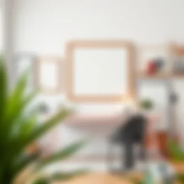 Creative use of frames in a minimalist workspace