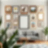 Elegant gallery wall showcasing various frame styles