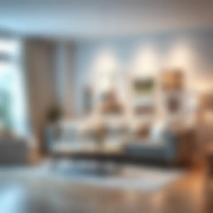 Cozy Living Space with Personalized Displays A cozy living space enhanced by personalized photo displays