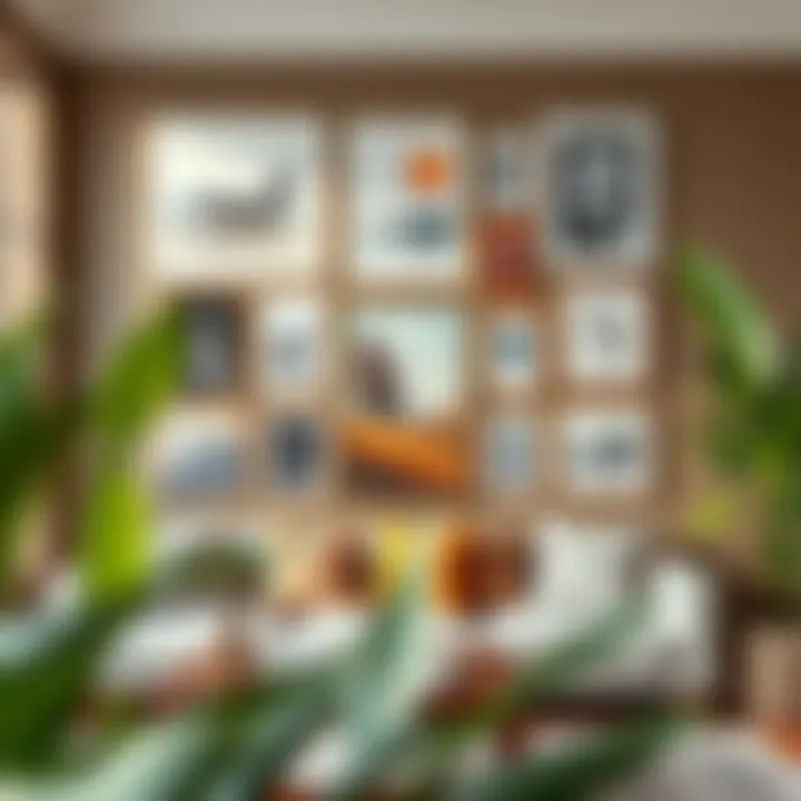 Inspiring Modern Gallery Wall Inspiration for a modern gallery wall with unique art pieces