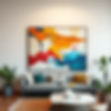 An artistic display of abstract wall art that enhances interior aesthetics