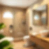 Eco-friendly water-saving devices in a modern bathroom