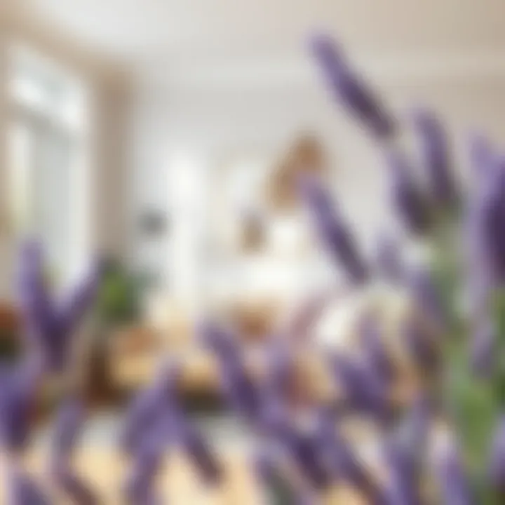 Lavender Decor in Interior Design A serene interior space showcasing lavender decor elements harmoniously integrated.