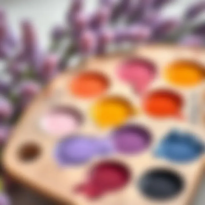 Artistic Palette for Lavender Color An artistic palette featuring colors blended to create the perfect lavender hue.
