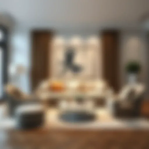 Elegant ekru sofa set in a modern living room