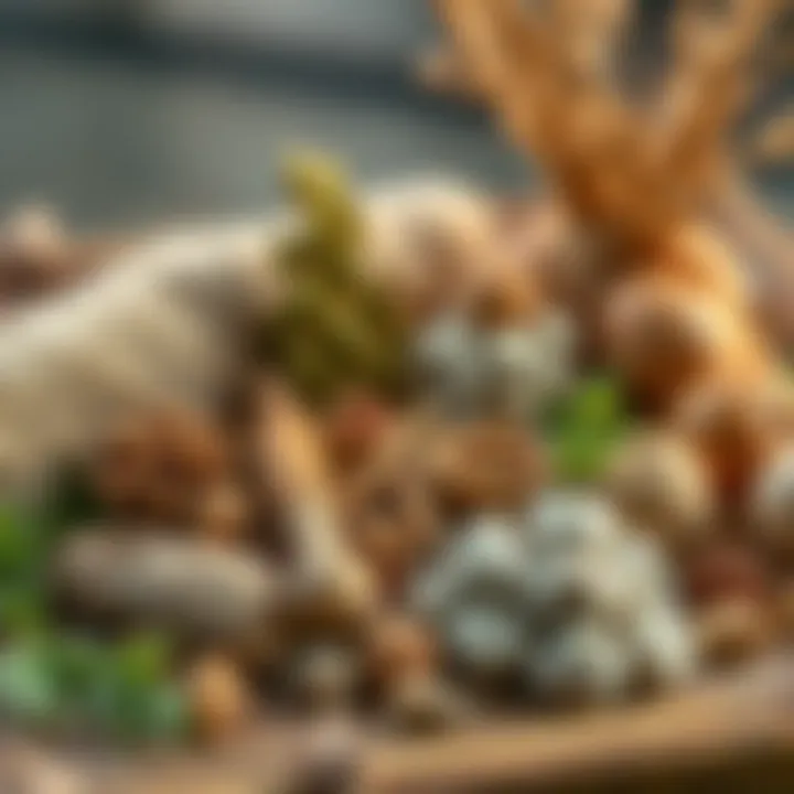 Natural materials used in handmade creations