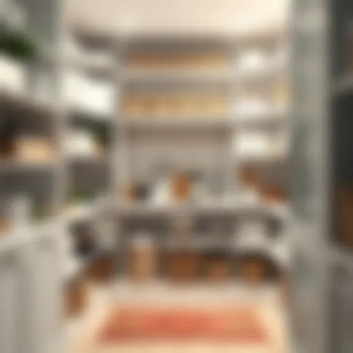 Elegant pantry organization showcasing various storage solutions