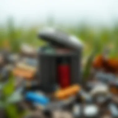 Environmental Consequences of Improper Battery Disposal Visual representation of environmental impact of battery waste