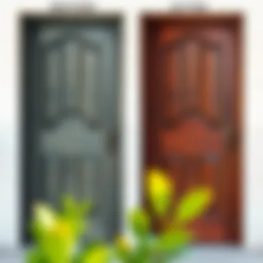 Before and After Door Finish Before and after comparison of a door's finish