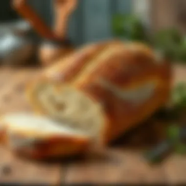 Artisan Bread Loaf Freshly baked homemade bread on a wooden table