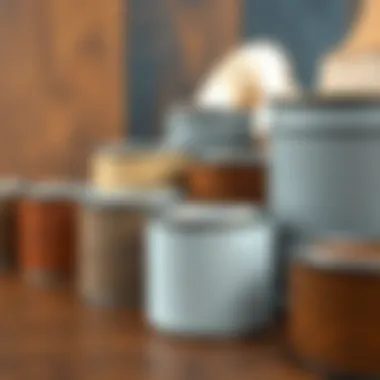 Variety of wood paints and finishes